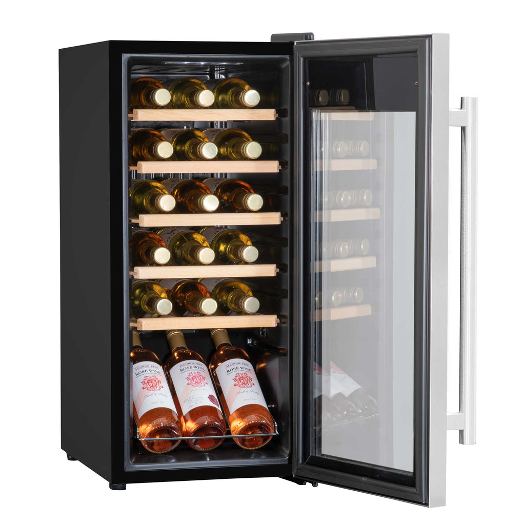 Baridi 18 Bottle Wine Fridge with Touch Screen & LED Light - Stainless Steel | DH29 in use