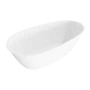 Baridi Double-Ended Slim Rim Bath with Overflow System 140cm, Gloss White - DH415