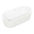 Baridi Double-Ended Fluted Design Bath with Slim Rim 150cm, Gloss White - DH419