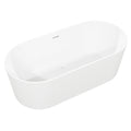 Baridi Double-Ended Fluted Design Bath with Slim Rim 168cm, Gloss White - DH420