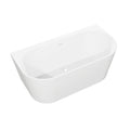 Baridi Back-to-Wall Slim Rim Bath with Overflow System 150cm, Gloss White - DH421