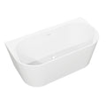 Baridi Back-to-Wall Slim Rim Bath with Overflow System 170cm, Gloss White - DH422