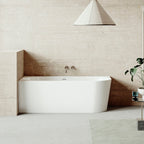 Baridi Left-Hand Corner Slim Rim Bath with Overflow System 150cm, Gloss White - DH423 lifestyle