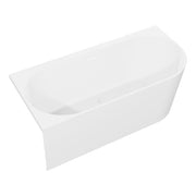 Baridi Left-Hand Corner Slim Rim Bath with Overflow System 160cm, Gloss White - DH424