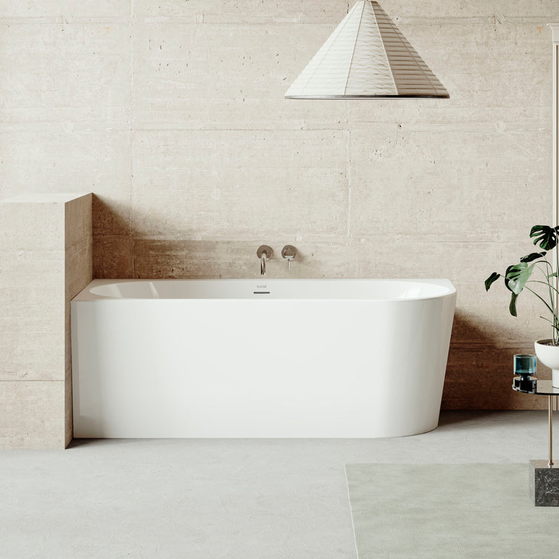 Baridi Left-Hand Corner Slim Rim Bath with Overflow System 170cm, Gloss White - DH425 lifestyle