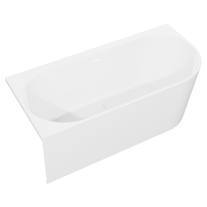 Baridi Left-Hand Corner Slim Rim Bath with Overflow System 170cm, Gloss White - DH425