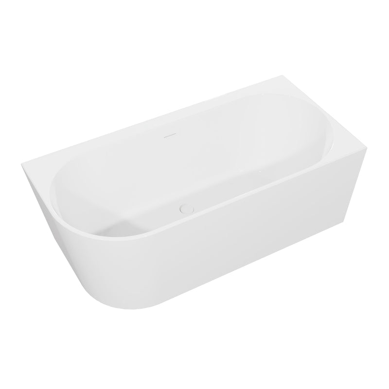 Baridi Right-Hand Corner Slim Rim Bath with Overflow System 150cm, Gloss White - DH426