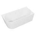 Baridi Right-Hand Corner Slim Rim Bath with Overflow System 160cm, Gloss White - DH427