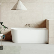 Baridi Right-Hand Corner Slim Rim Bath with Overflow System 170cm, Gloss White - DH428 lifestyle