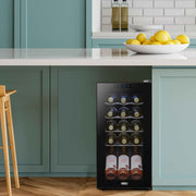 Baridi 15 Bottle Wine Fridge with Digital Touch Screen & LED Light - Black | DH5 in use