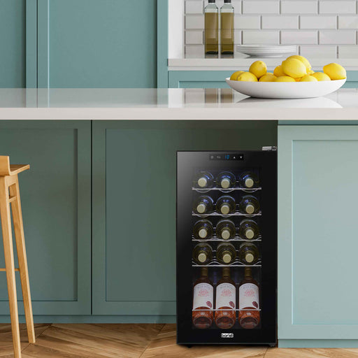 Baridi 15 Bottle Wine Fridge with Digital Touch Screen & LED Light - Black | DH5 in use