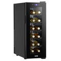 Baridi 12 Bottle Wine Fridge with Metal Shelves, Touch Screen & LED Light - Black | DH73