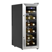 Baridi 12 Bottle Wine Fridge with Metal Shelves, Touch Screen & LED Light - Stainless Steel | DH74