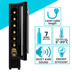 Baridi 7 Bottle Extra-Slim Undercounter Wine Fridge with Touch Screen & LED Light - Black | DH76 in use