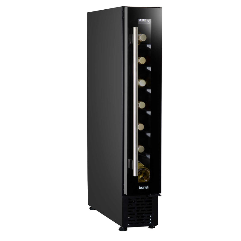 Baridi 7 Bottle Extra-Slim Undercounter Wine Fridge with Touch Screen & LED Light - Black | DH76