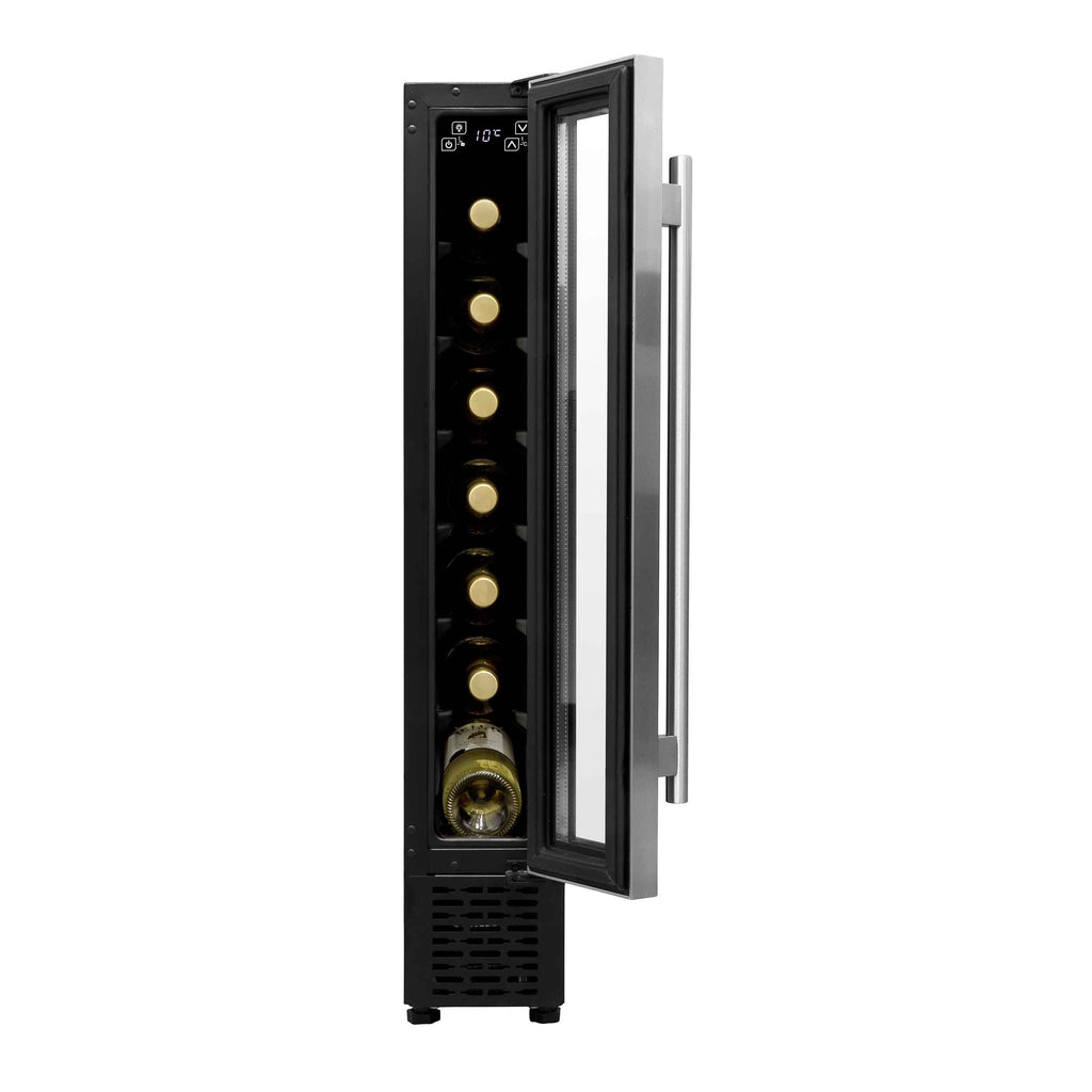 Baridi 7 Bottle Extra-Slim Undercounter Wine Fridge with Touch Screen - Stainless Steel | DH77 in use