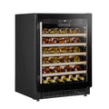 Baridi 54 Bottle Undercounter/Freestanding Wine Fridge with Wooden Shelves & LED Light - Black | DH78