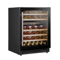 Baridi 46 Bottle Dual Zone Undercounter/Freestanding Wine Fridge with Wooden Shelves - Black | DH79