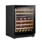 Baridi 46 Bottle Dual Zone Undercounter/Freestanding Wine Fridge with Wooden Shelves - Black | DH79