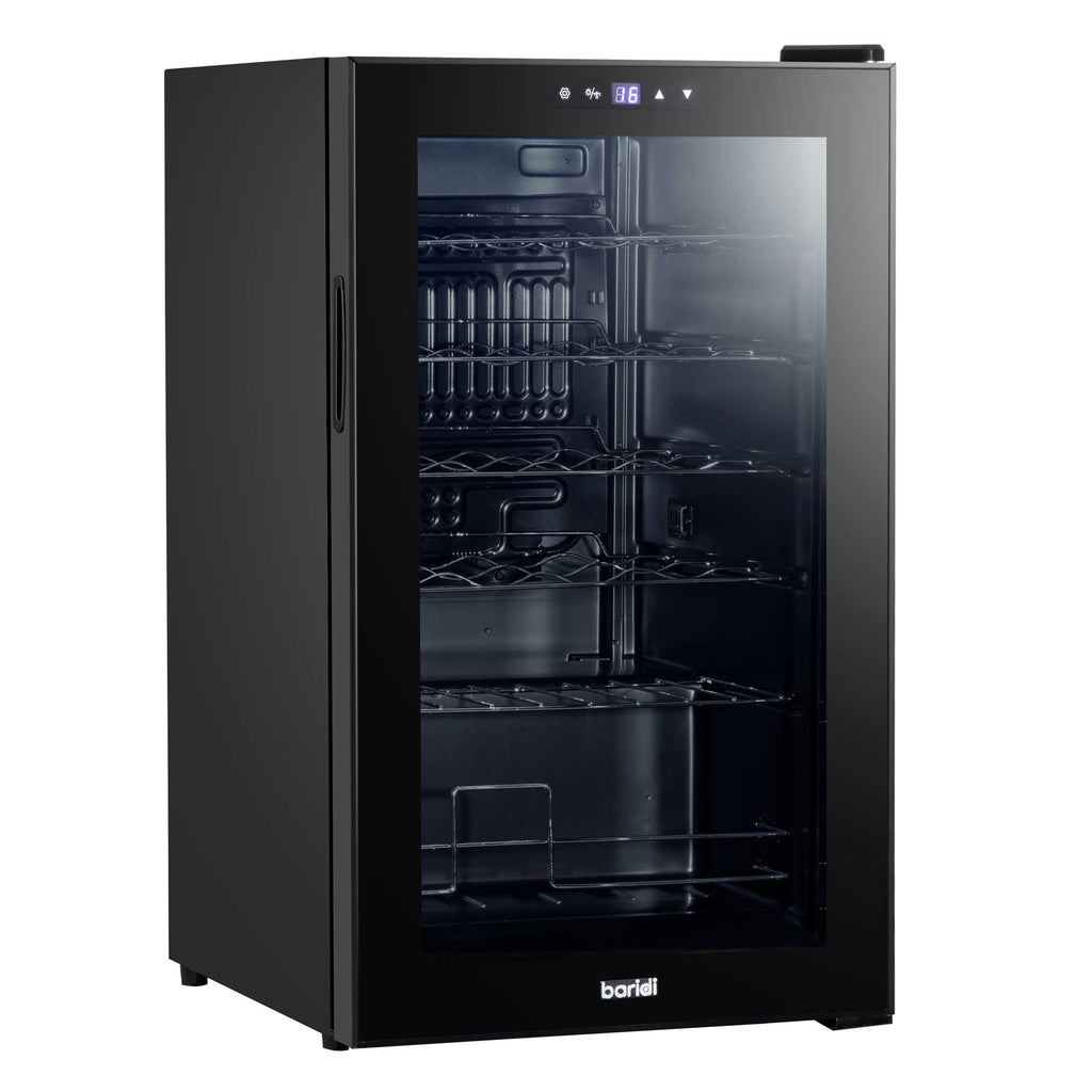 Baridi 24 Bottle Wine Fridge with Metal Shelves, Touch Screen & LED Light - Black | DH9 in use