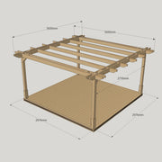 Freestanding Double Premium Pergola with Decking - Light Green - 3.6m Width x 3.6m Length - image 14