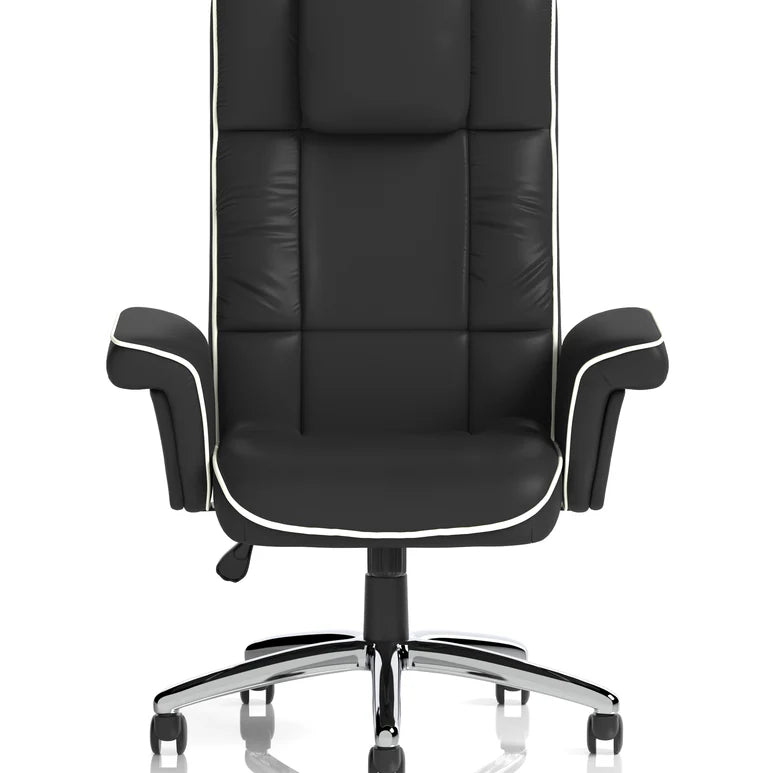 Chelsea High Back Soft Black Leather Executive Office Chair with Arms