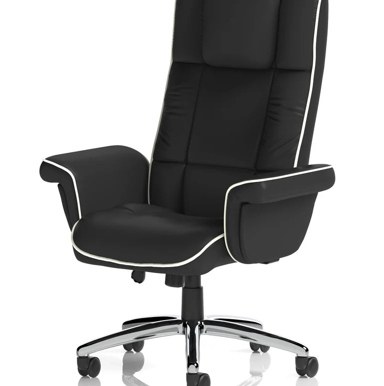 Chelsea High Back Soft Black Leather Executive Office Chair front view