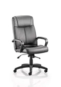 Plaza High Back Black Leather Executive Office Chair with Arms