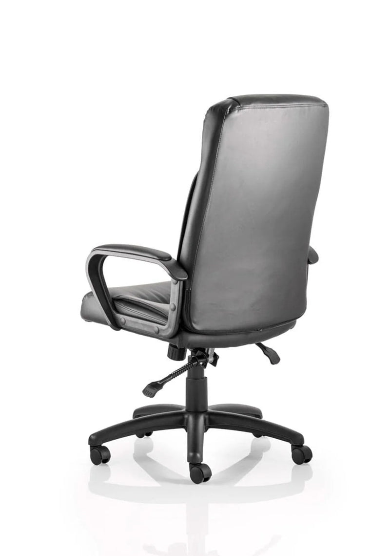 Plaza High Back Black Leather Executive Office Chair with Arms