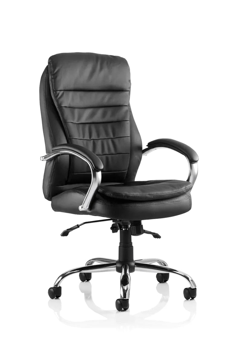 Rocky High Back Executive Black Leather Office Chair front view