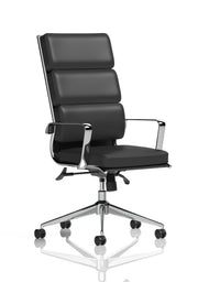 Savoy High Back Executive Black Leather Office Chair front view