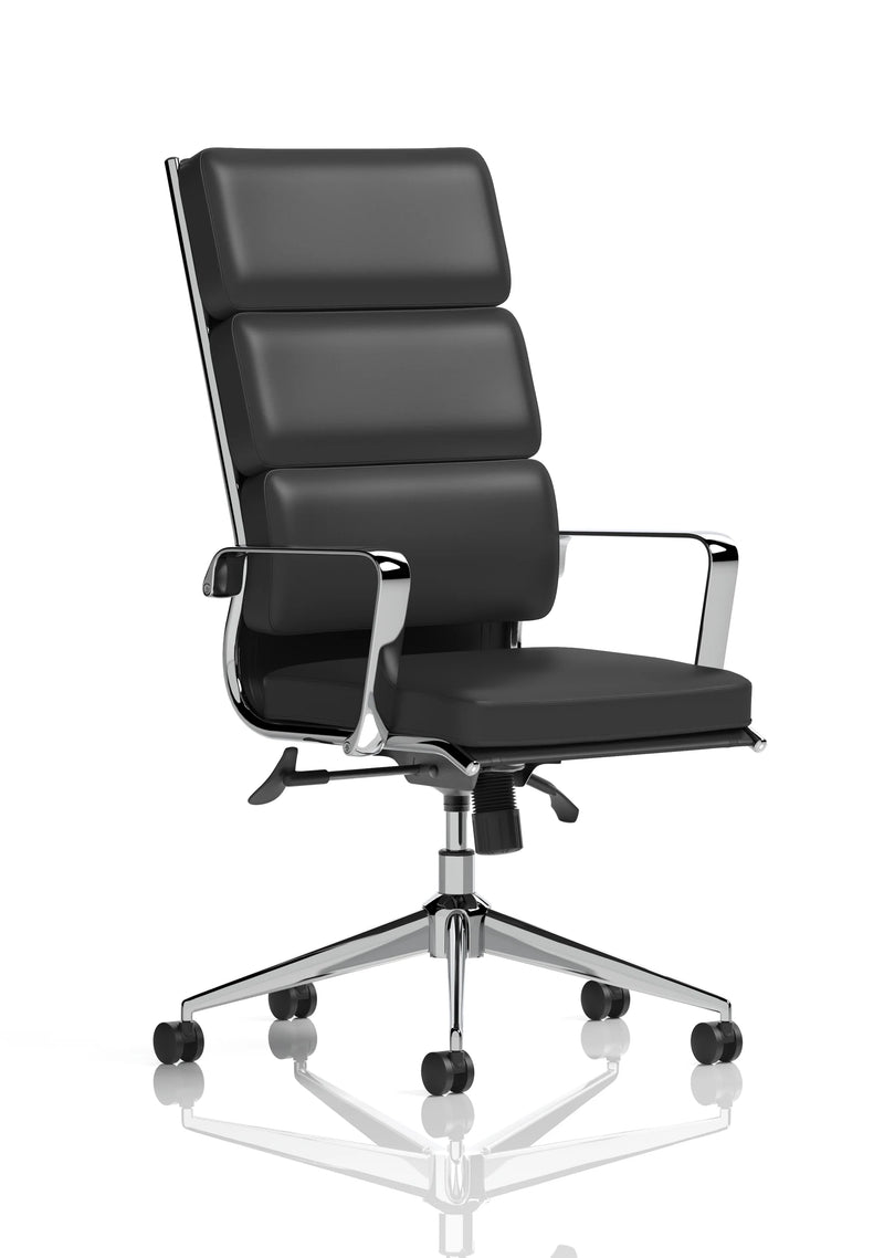 Savoy High Back Executive Black Leather Office Chair front view