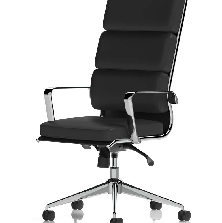 Savoy High Back Executive Black Leather Office Chair with Arms