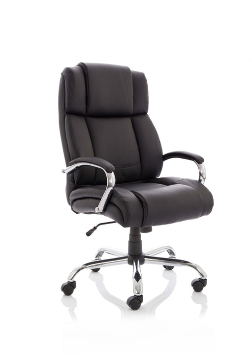 Texas High Back Heavy Duty Executive Office Chair in Black Leather with 222kg Weight Capacity - front view