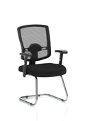 Portland Mesh Back Cantilever Visitor Chair with Arms