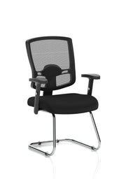 Portland Mesh Back Cantilever Visitor Chair - Black