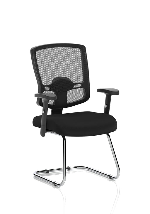 Portland Mesh Back Cantilever Visitor Chair - Black