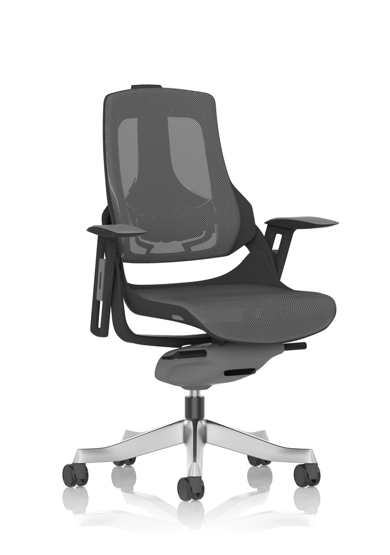Zure Executive Chair - Black Shell Mesh Chrome Base