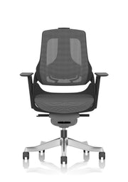 Zure Executive Chair - Black Shell Mesh Chrome Base angle