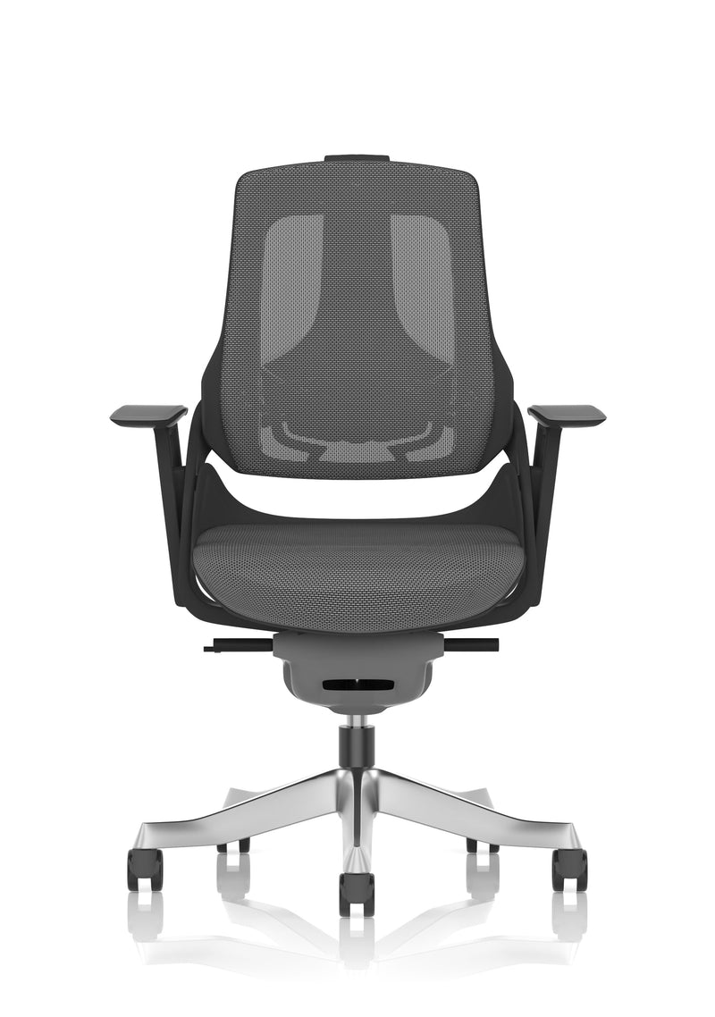Zure Executive Chair - Black Shell Mesh Chrome Base angle