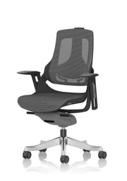 Zure Executive Chair - Black Shell Mesh Chrome Base detail