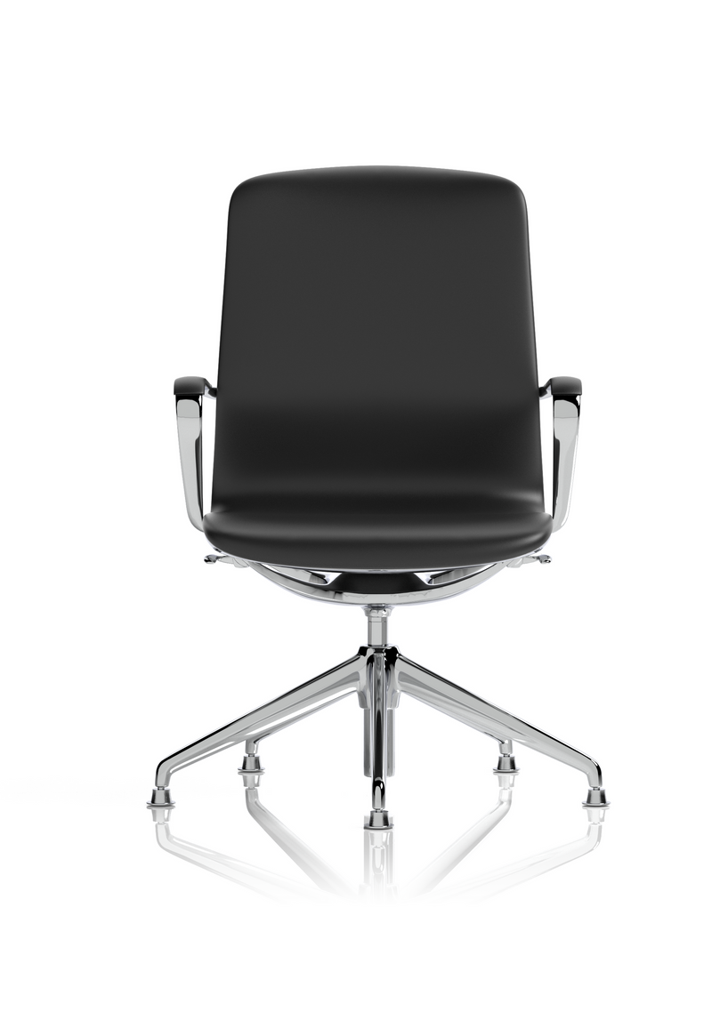 Lucia Executive Chair - Chrome with Glides angle