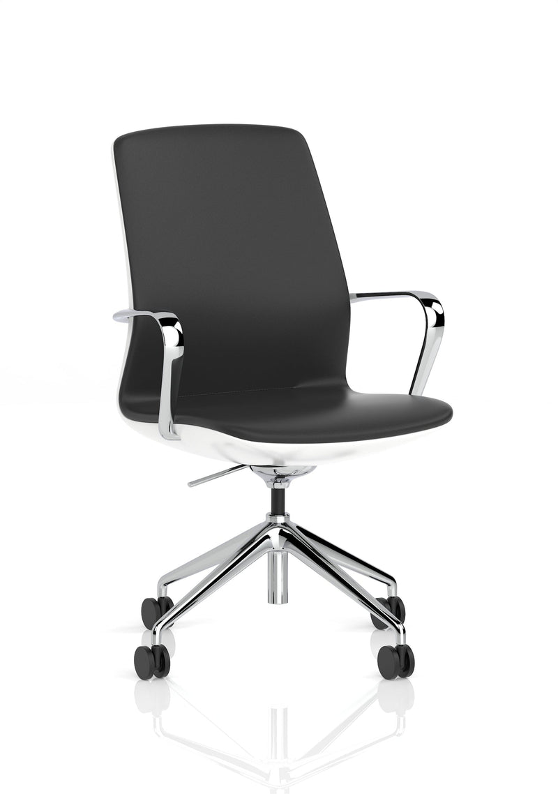 Mara Black PU Executive Office Chair - White Shell