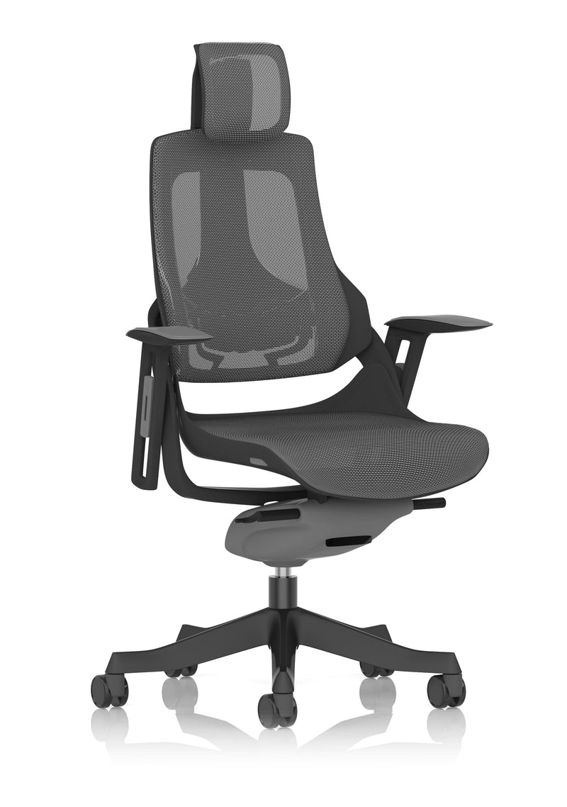 Zure Executive Chair - Black Shell Mesh Black Base with Headrest