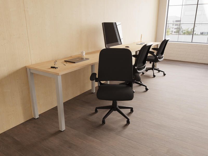 Dynamic Crew Medium Mesh Back Task Operator Chair with Folding Arms - Black