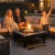Outsunny Large Square Fire Pit Black 86x86cm with Cover lifestyle
