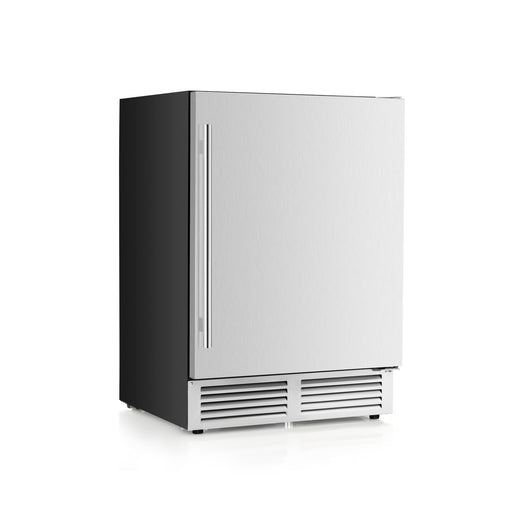 Costway Freestanding Beverage Refrigerator 190 Can Capacity Compressor Cooler Silver - Home Bar Drinks Fridge