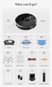 ABIR X8 Robot Vacuum Cleaner ,Laser System, Multiple Floors Maps, Zone Cleaning,Restricted Area Setting for Home Carpet Cleaning - image 36