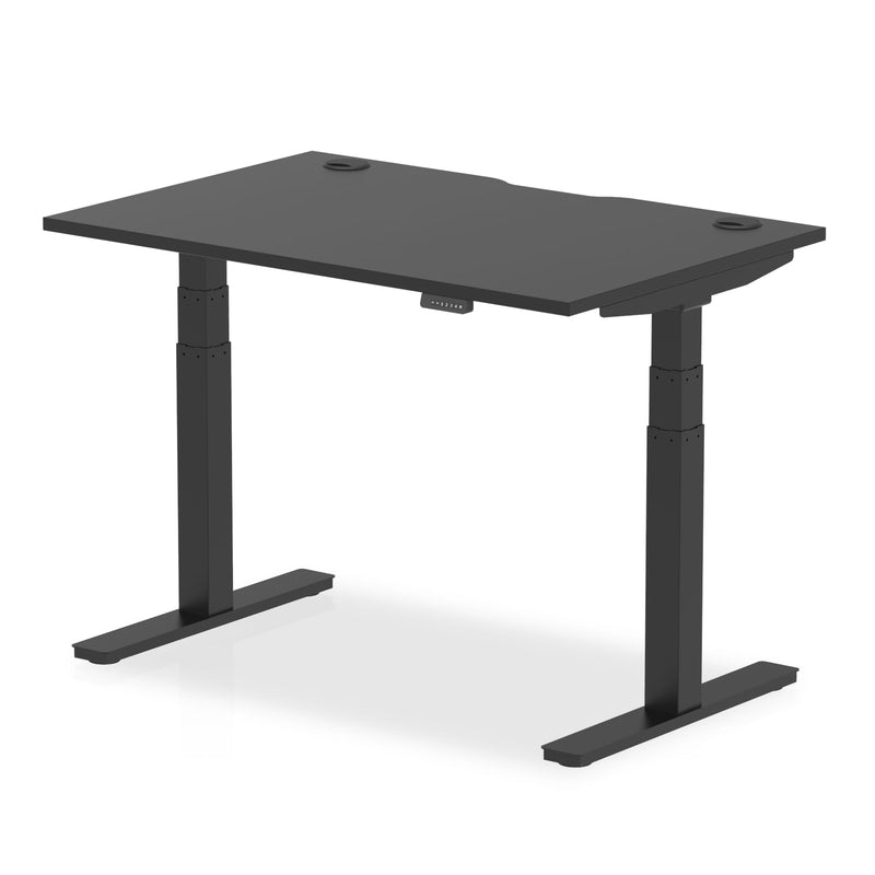 Dynamic Air Black Series height adjustable desk with black legs