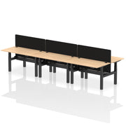 Dynamic Air Back-to-Back Bench Desk 6 Person with Screen